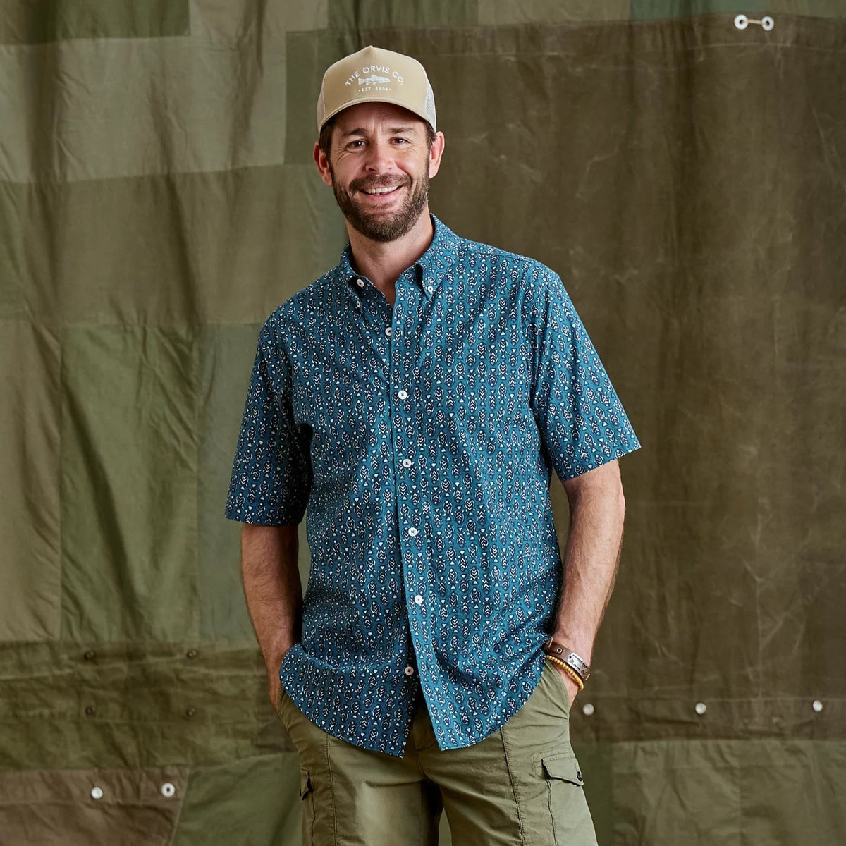 Orvis Popular Choice - Men's Heritage Poplin Printed Short-Sleeve Shirt