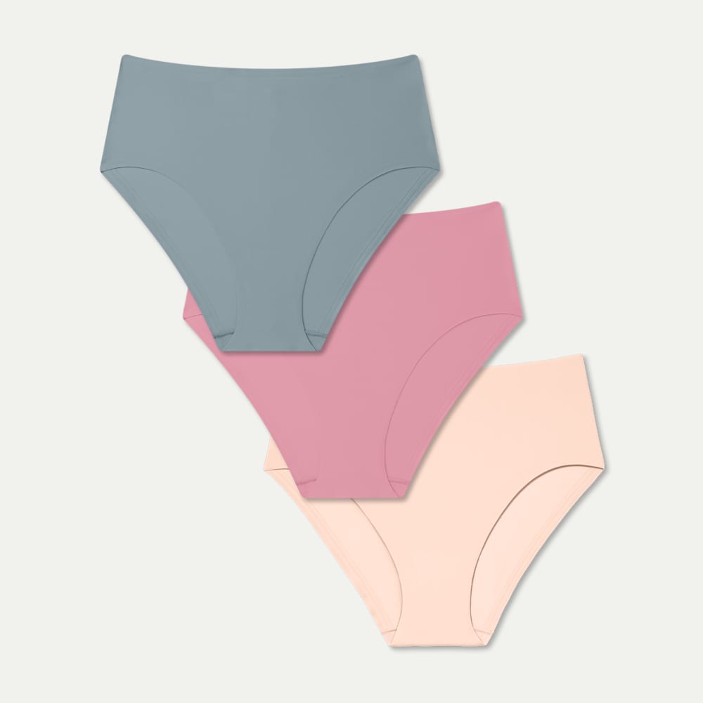 Women's No Show Hipster 3-Pack - Sea Rose Sandstone Mix L