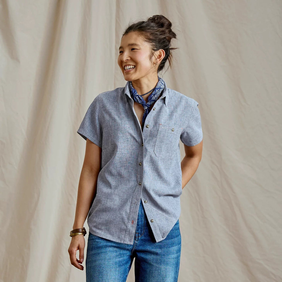 Orvis Customer Favorite -Women's Tech Chambray Short-Sleeve Work Shirt