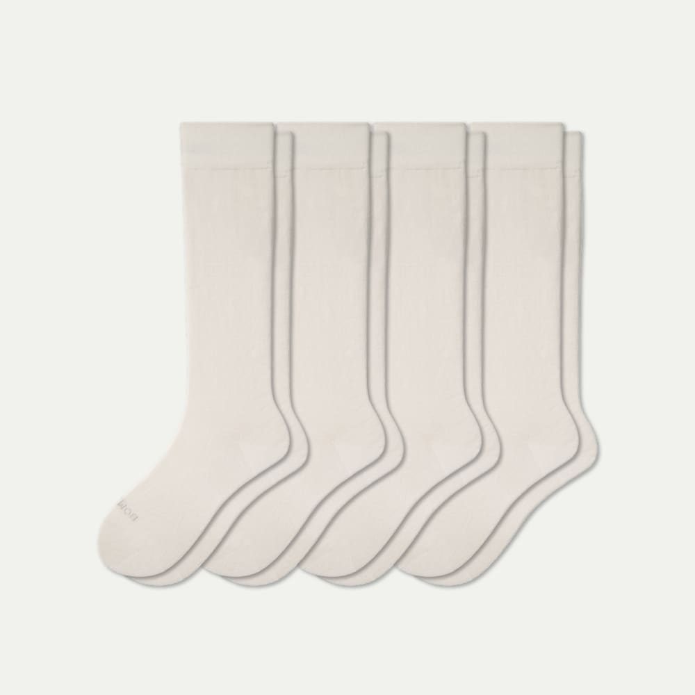 Youth Lightweight Knee High Sock 4-Pack - Soft White