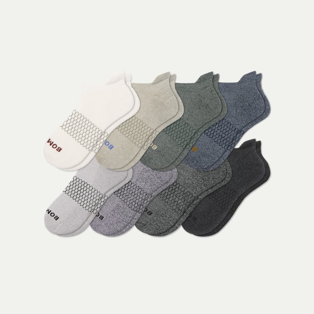 Men's Marl Ankle Sock 8-Pack - storm neutrals mix L