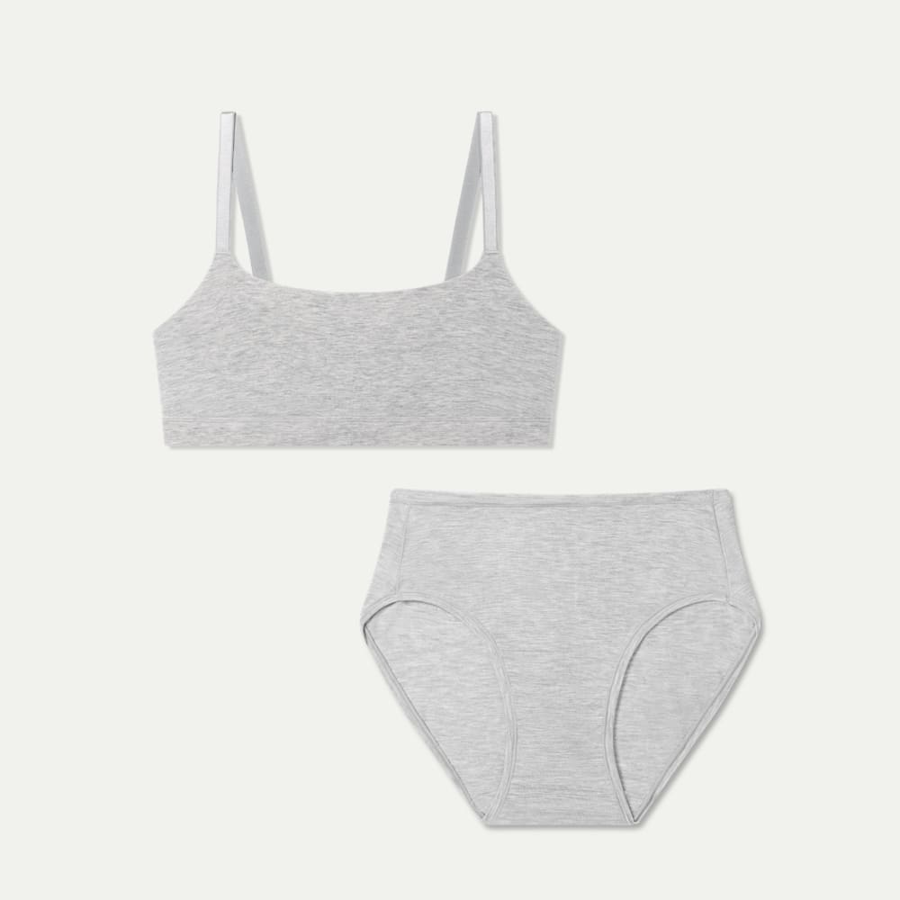 Womenâ€TMs Super Soft Bralette + Brief Pack - Varsity Grey Heather L