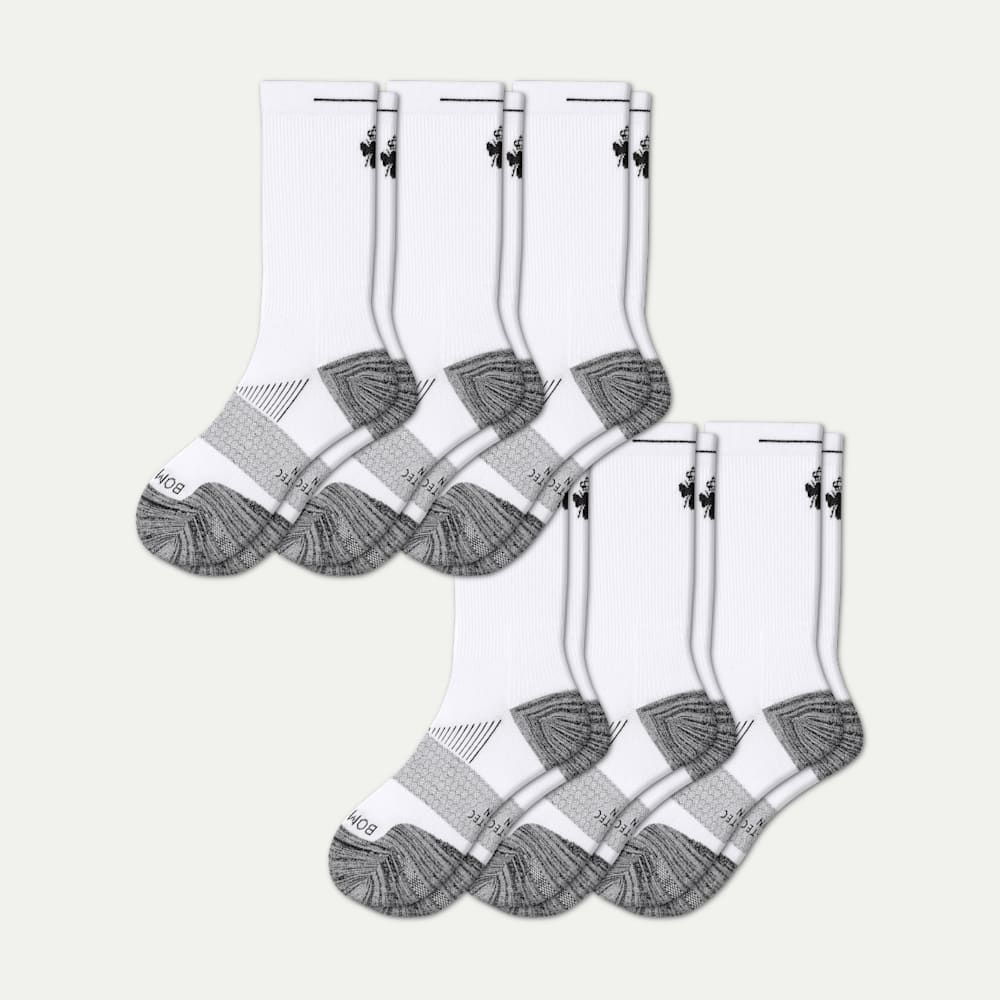 Women's Running Calf Sock 6-Pack - white-bee - 15