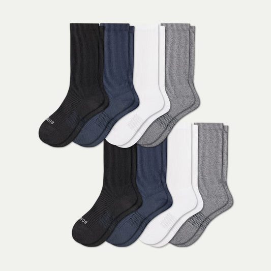 Men's Modern Rib Calf Sock 8-Pack - White Black Mix