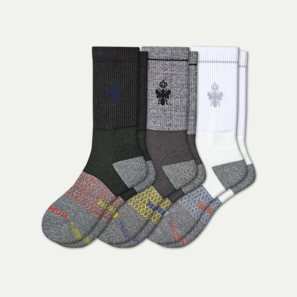 Men's All-Purpose Performance Work Calf Sock 3-Pack - white-black-mix - 1