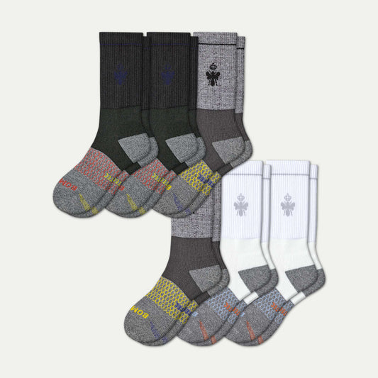 Women's All-Purpose Performance Work Calf Sock 6-Pack - white-black-mix - 1