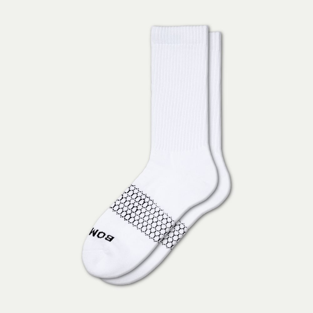 Solids Calf Sock - White L [3517]