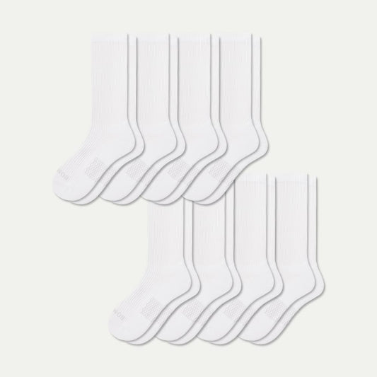 Women's Modern Rib Calf Sock 8-Pack - White L