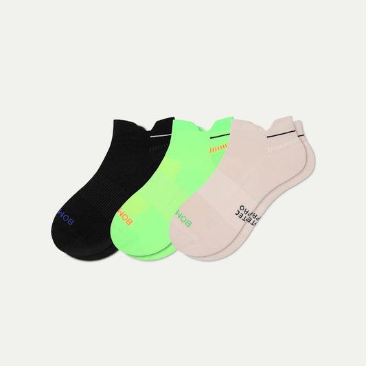 Men's RunPro Ankle Sock 3-Pack - white lime mix L