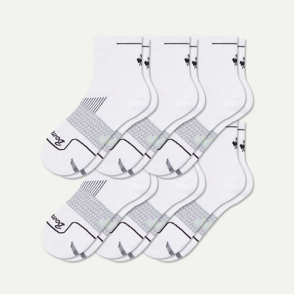 Men's Running Quarter Sock 6-Pack - White Mix
